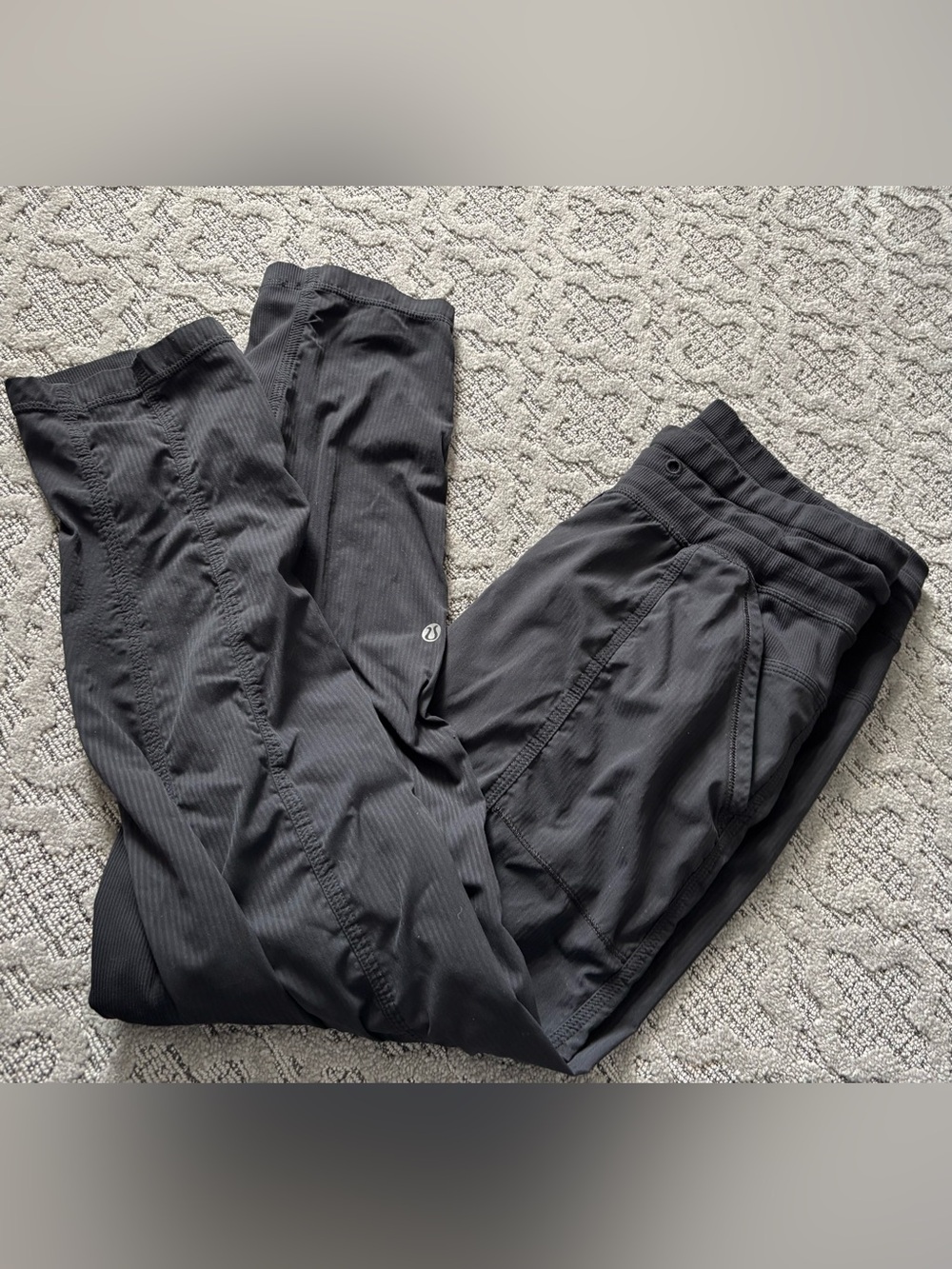 lululemon athletica Black Ribbed Jogger Pants